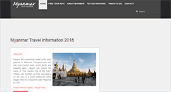 Desktop Screenshot of myanmartravelinformation.com